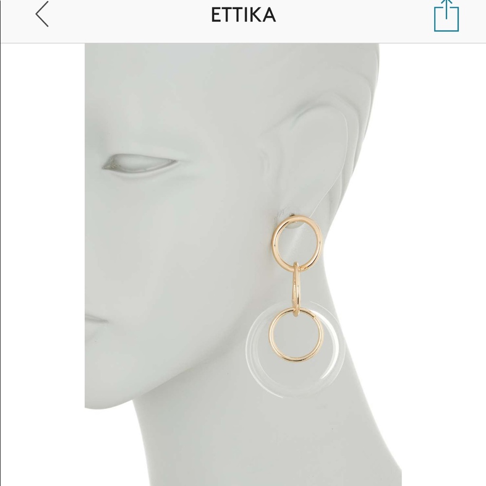 Clear Ring Linked Linear Earrings - image 2